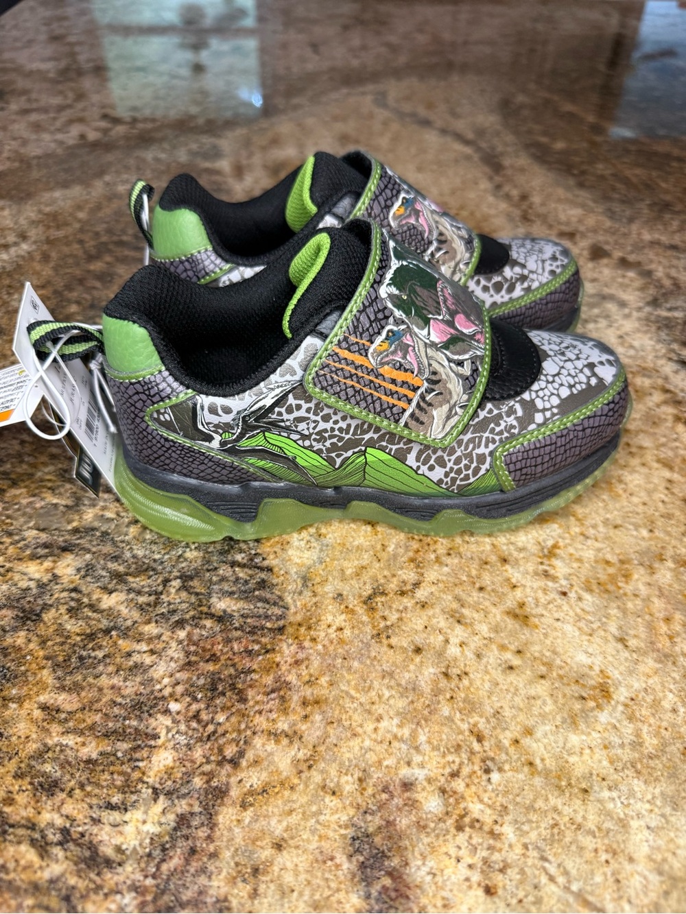 Target Kids Light Up Jurassic World Velcro Sneakers with Neon Accents